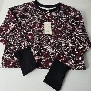 Joie Burgundy and Black Long Sleeve Top